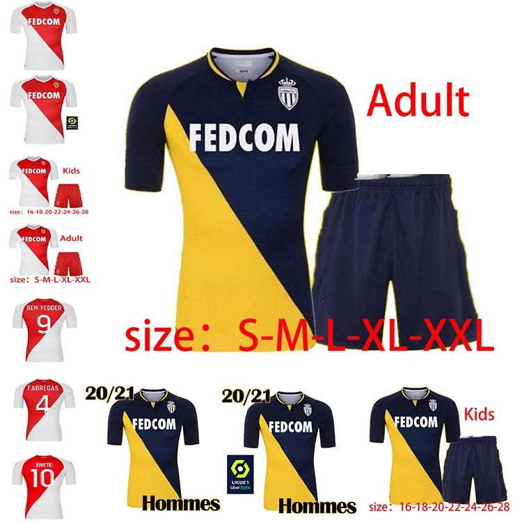 2020 20 21 AS Monaco Soccer Jerseys FABREGAS 2020 2021 GOLOVIN BEN YEDDER Football Shirt HENRY ...
