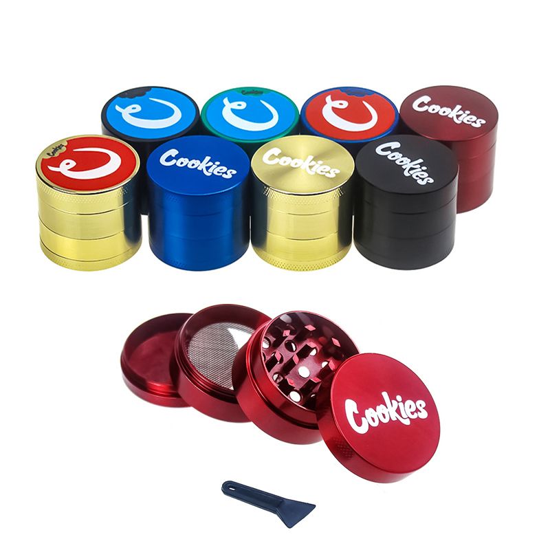 2020 Wholesale Cookies Metal Herb Grinders Zinc Alloy 4 Layers 40mm