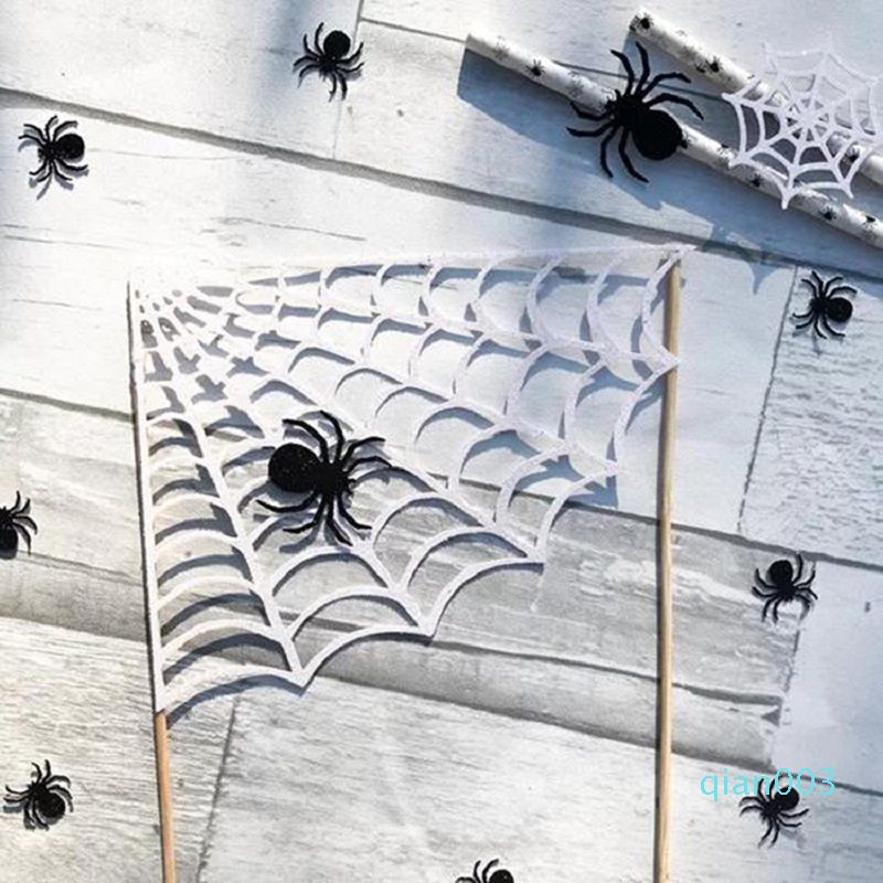 2020 Spider Web Cake Toppers Pumpkin Happy Halloween