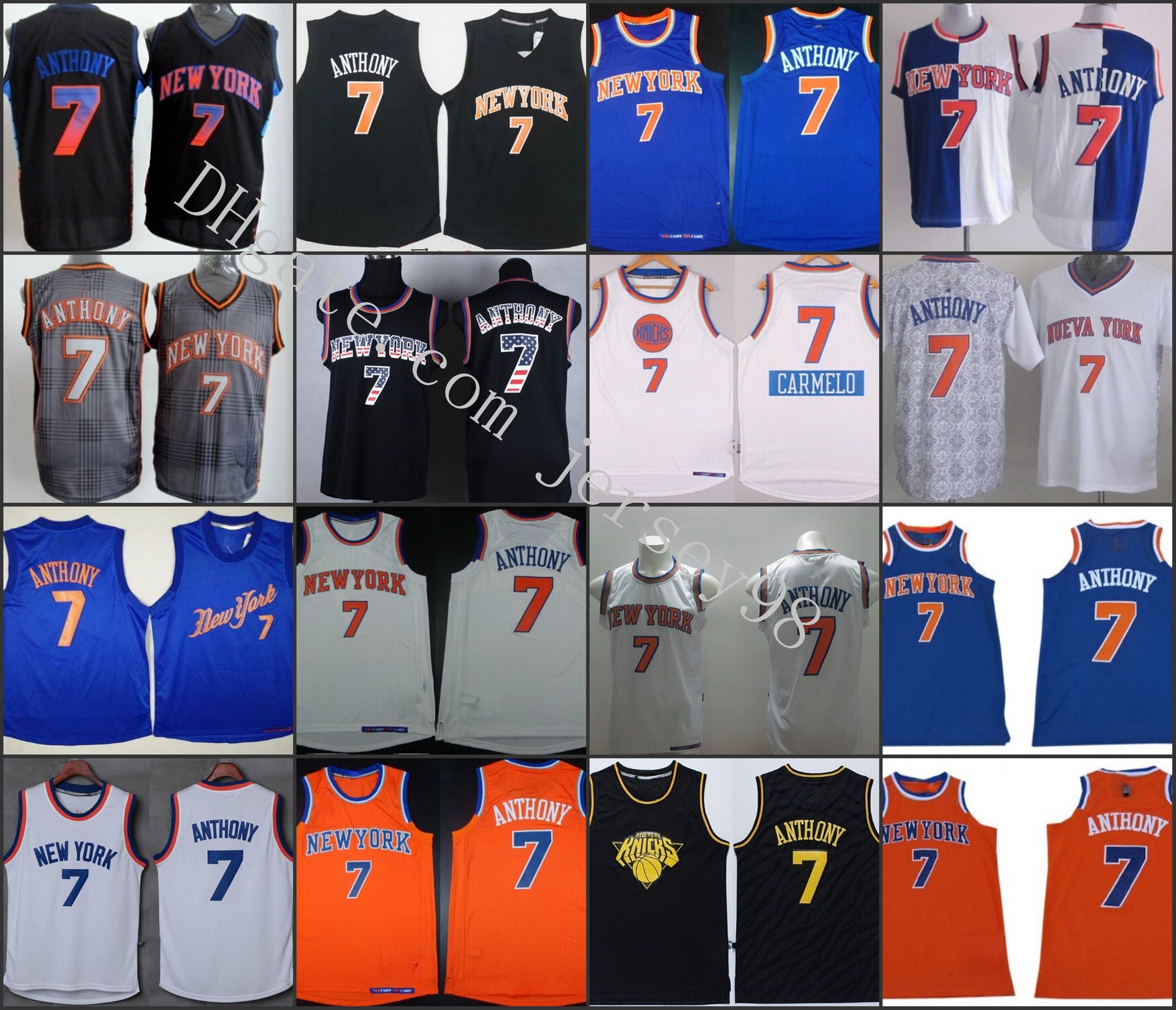 2020 New York Knicks Men #7 Carmelo AnthonyGreen Salute To Service NBA Swingman Jersey From ...