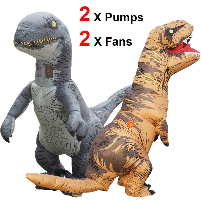 Cosplay Dinosaur T Rex Inflatable Velociraptor Costume Halloween Blow