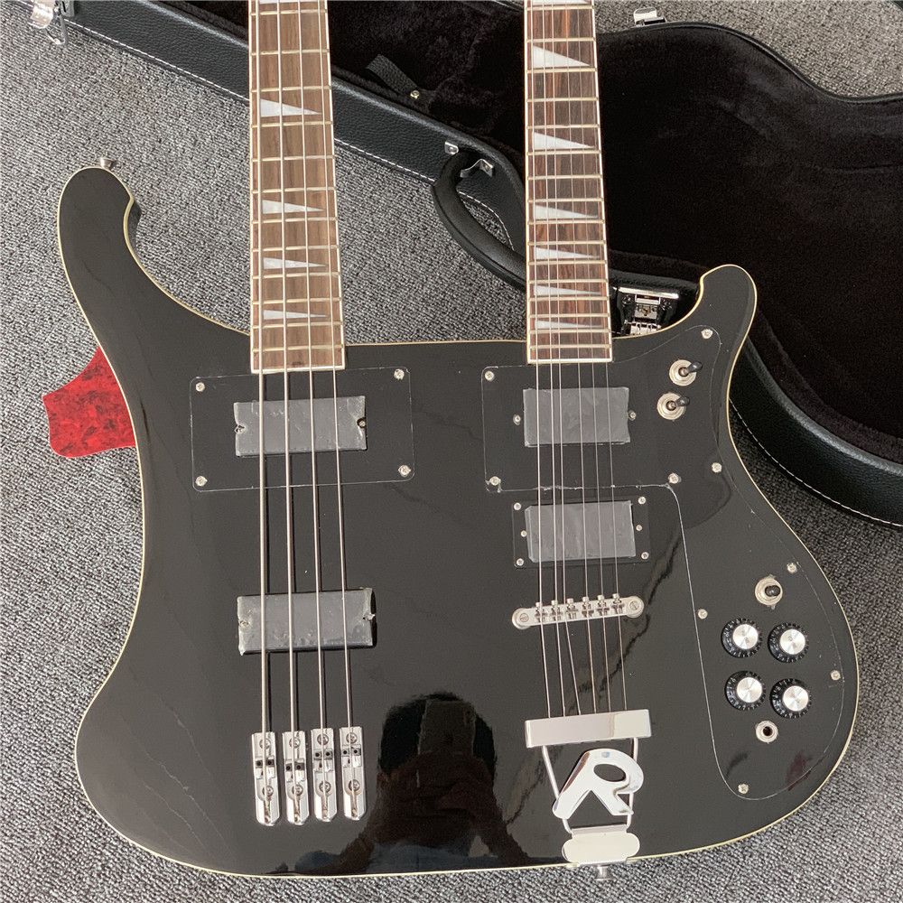 Factory Custom Double Neck Electric Bass And Guitar With 4+6 Strings