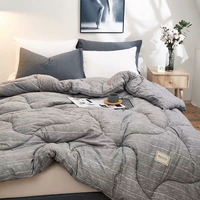 2021 New Gray Soft Comfortable Thick Warm Quilt Winter Bedroom Quilting