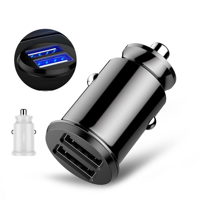 Mini Dual USB Car Charger Socket Adapter 5V 3.1A Fast Charging For Mobile Phone For IPhone 11