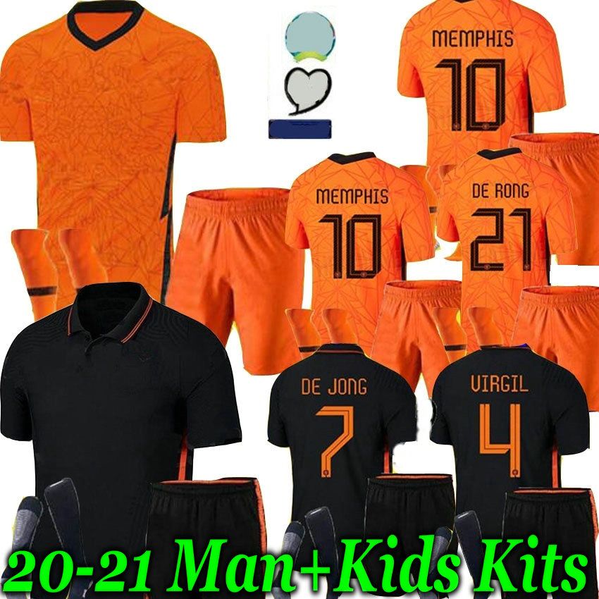 2021 Men Kids 20 21 Netherlands Soccer Jerseys DE JONG ...