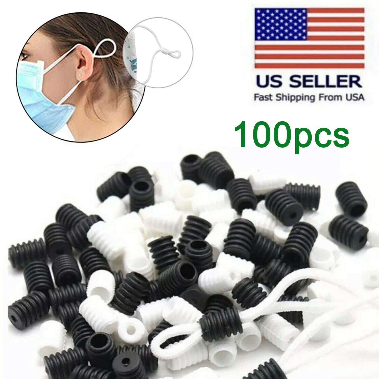 2020 100/200/500/Silicone Cord Locks Toggles For Mask Ear Loop Adjuster