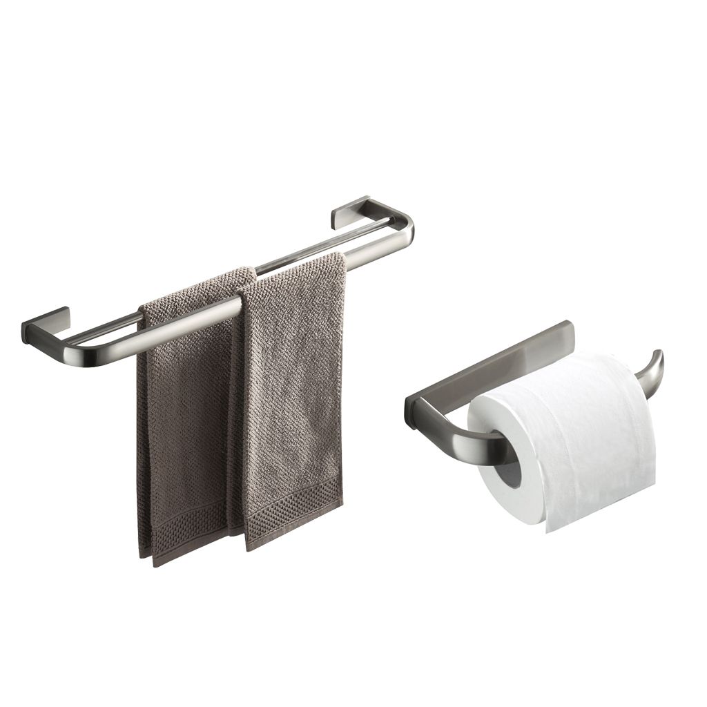 2021 Wall Mounted Brushed Nickel Finished Brass Bath Towels Bar Rack