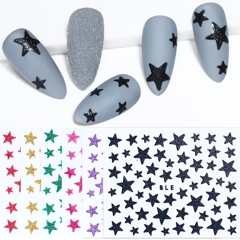 Quality3D Nail Stars Moon Stickers Glitter Shiny Decoration Decal DIY