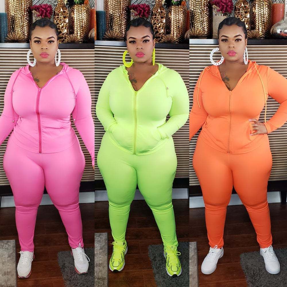 2021 Womens Plus Size Designer Tracksuits Autumn Winter Cardgian Coat Long Pants Set Solid Color 