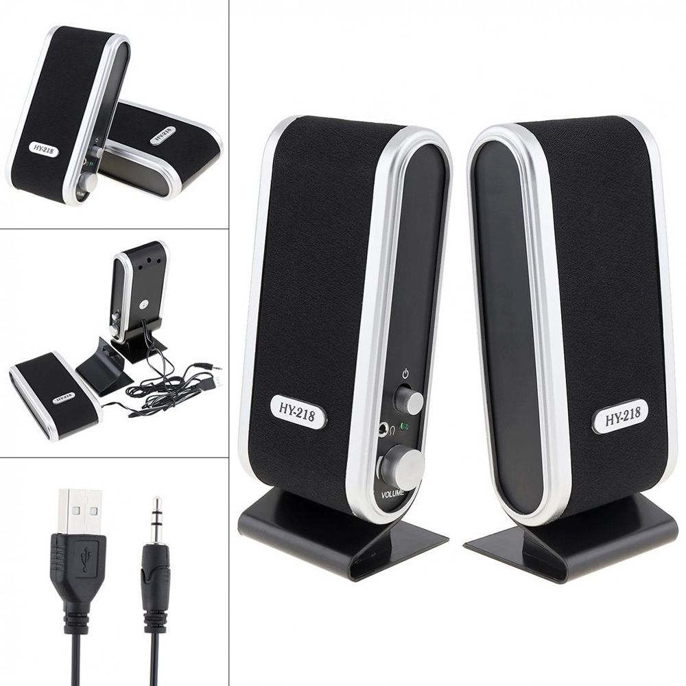 2020 High Quality HY 218 Computer Speakers Mini Stereo USB Bookshelf Notebook Phone Speakers Can