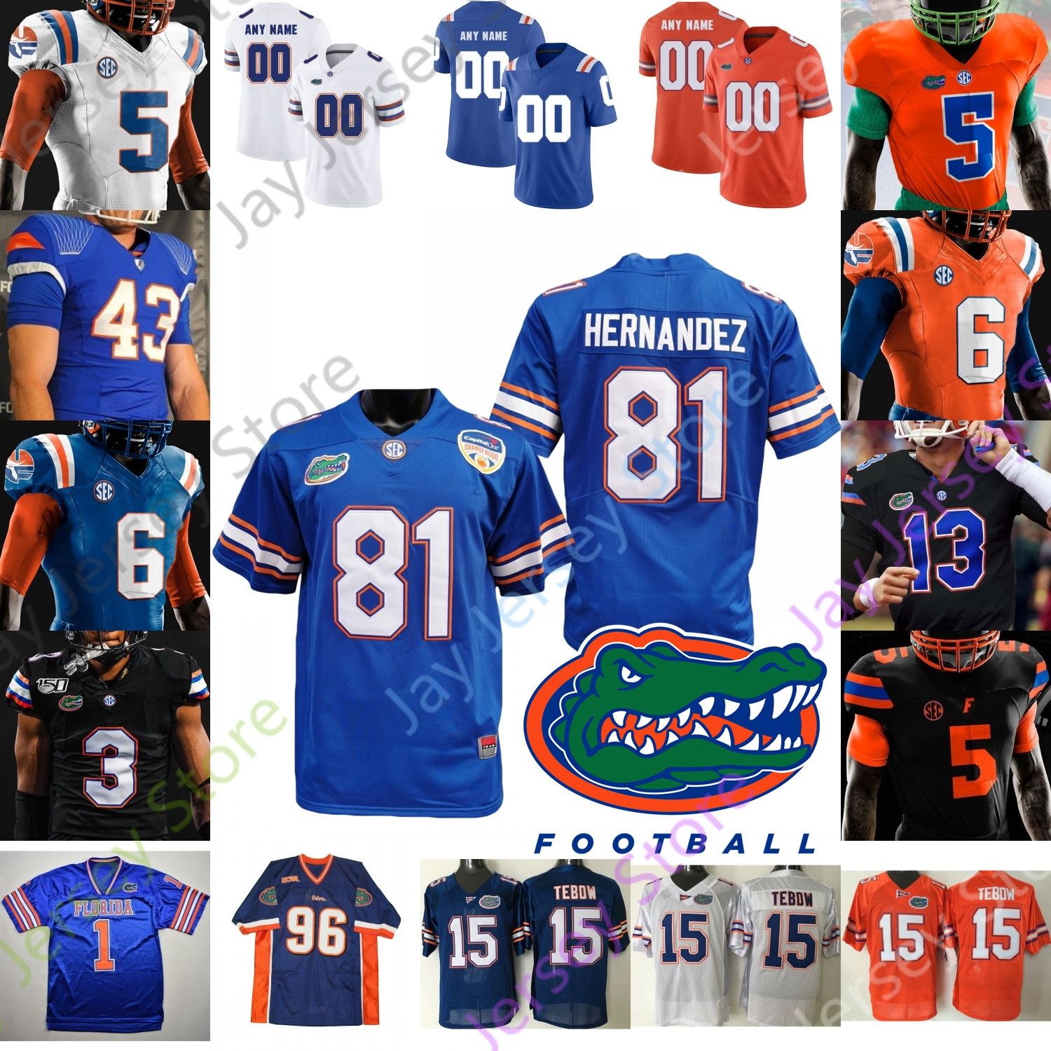 2021 Florida Gators Football Jersey NCAA College Feleipe Franks Perine Van Jefferson Trevon