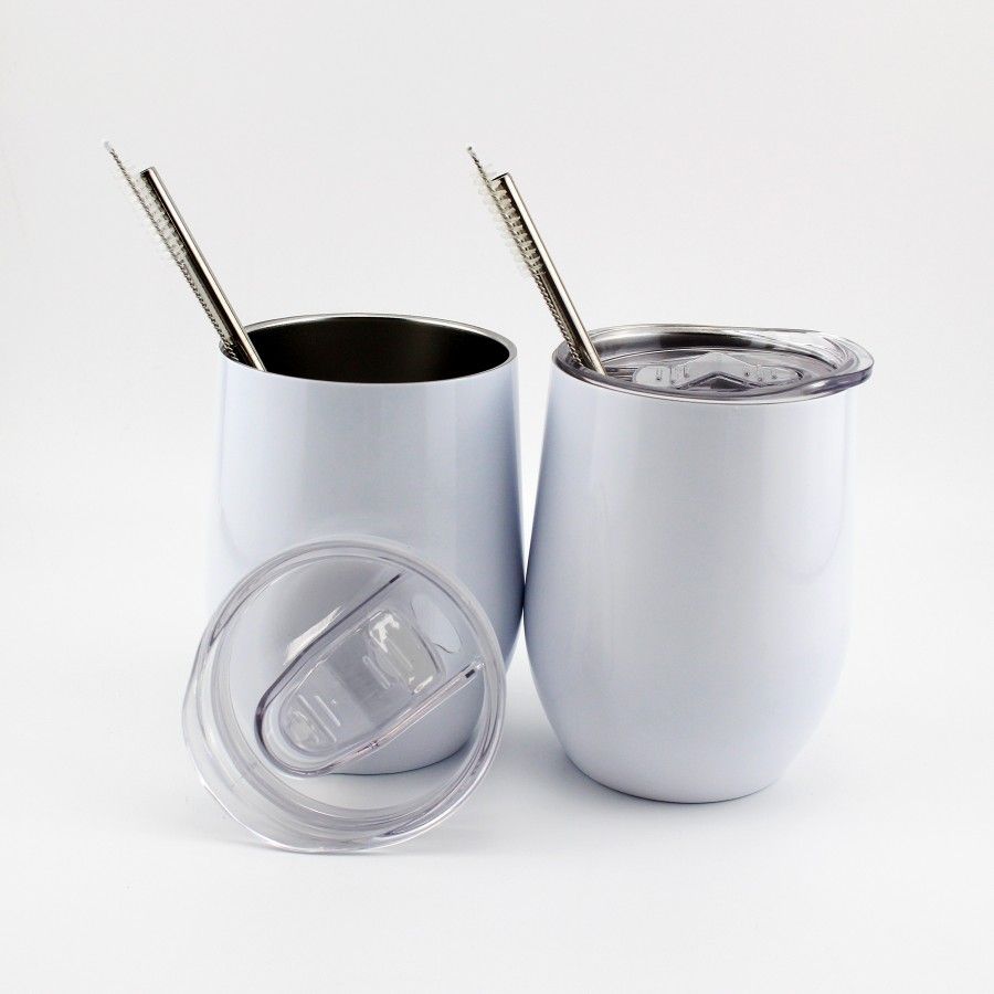 Discount DIY Blank Sublimation 12oz Stemless Wine Tumbler Mugs Stainless Steel Egg Cups Double ...