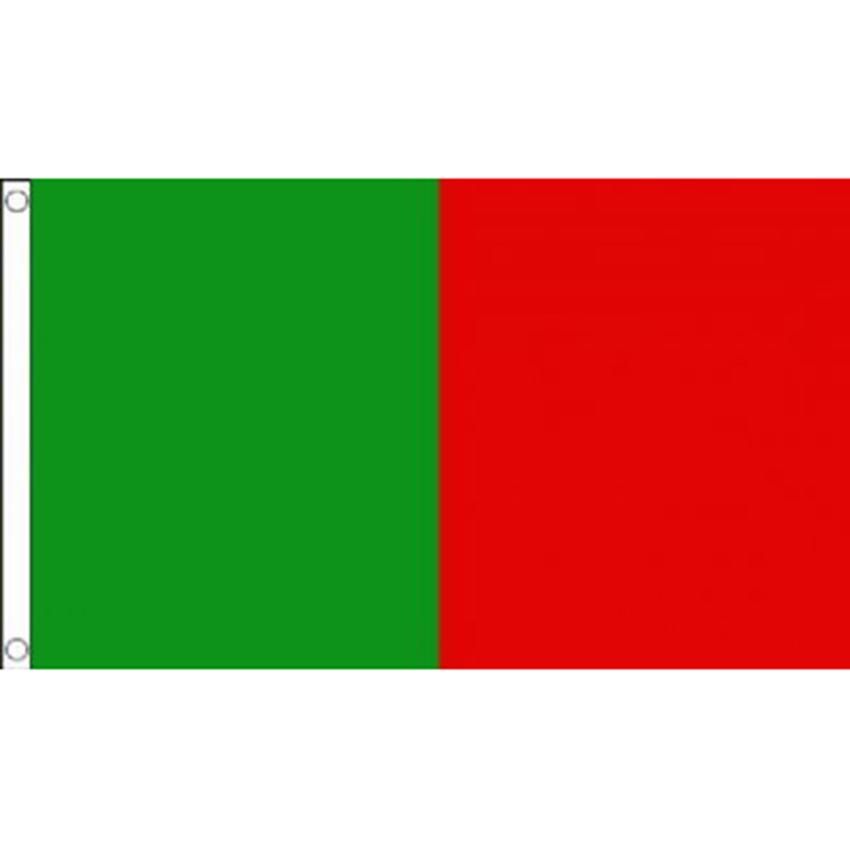 2021 Green And Red Half And Half Flag Perfect 3x5Ft Double Stitched