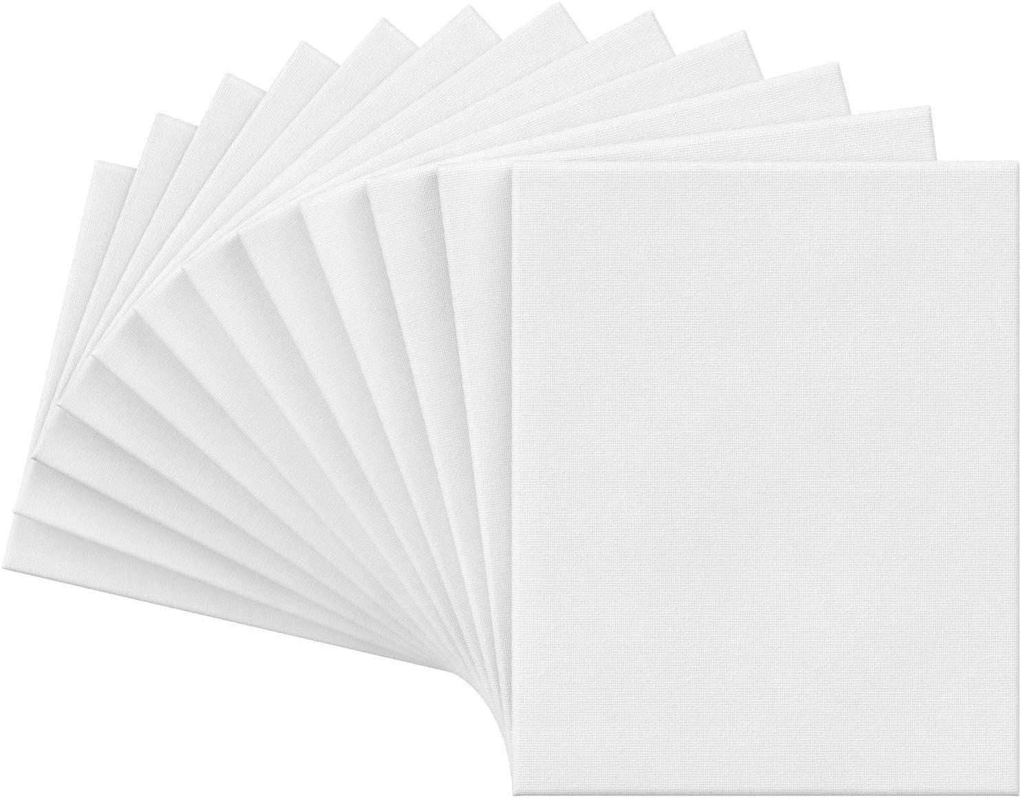 2021 8x12 Stretched White Blank Canvas, Bulk Pack Of 10, For Painting