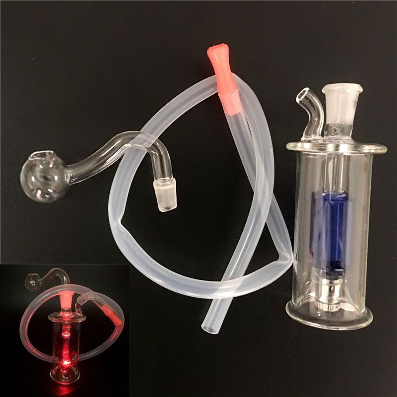 Best 95mm Mini Hookah LED Dab Rig Glass Bong Portable Oil Rigs Water