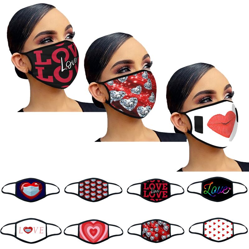 2021 Face Masks Valentines Day Gift Adult Couple Masks Dustproof