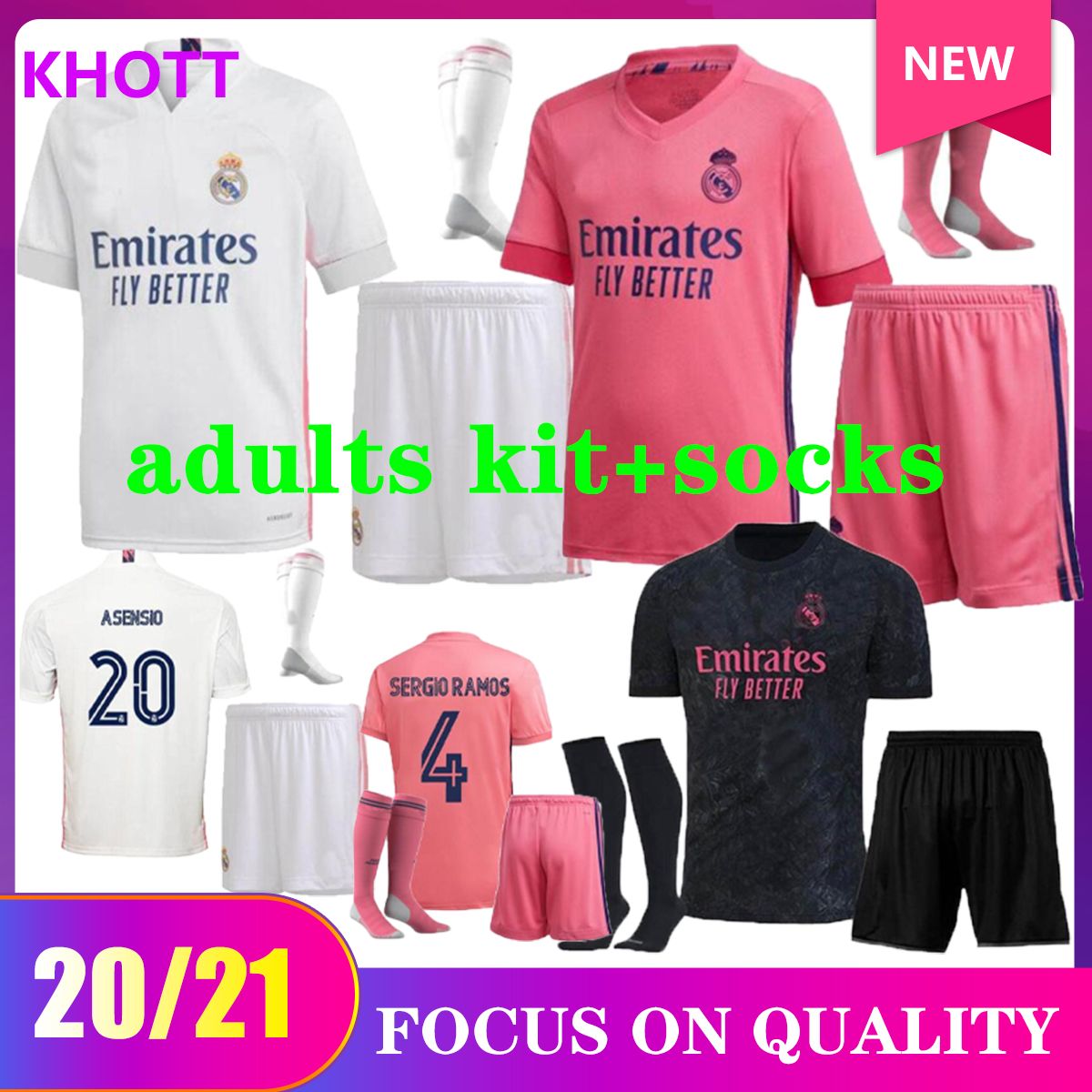 2020 20 21 Real Madrid Soccer Jersey Kits Camiseta De ...