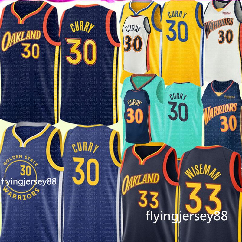 2021 New Stephen 30 Curry Jersey 2021 33 Wiseman Jersey Mens Youth