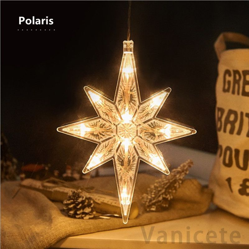 LED Christmas Light String Suction Cup Hanging Lamp Star String Lights