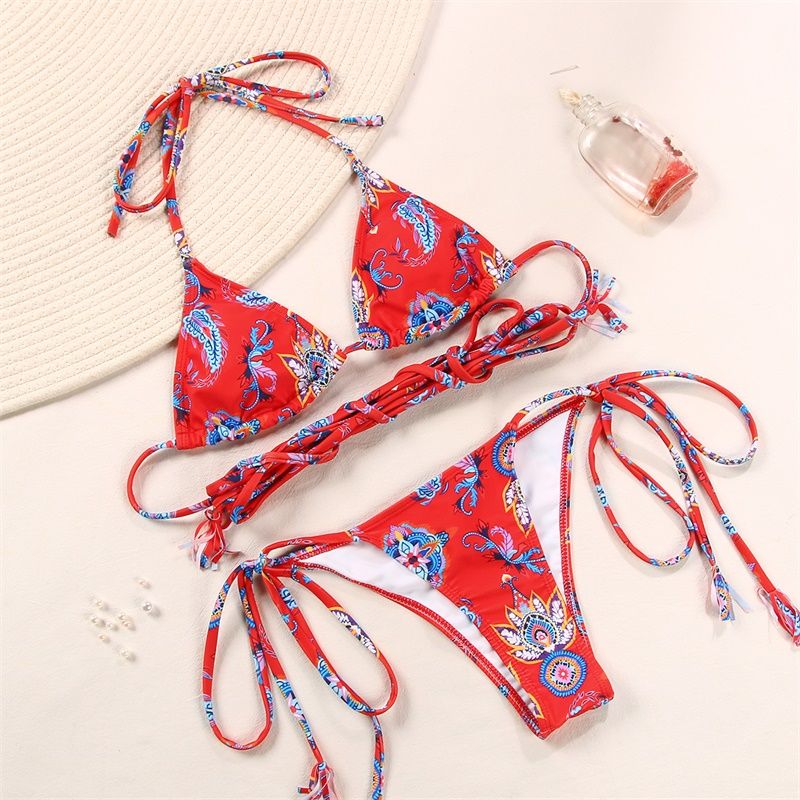 Buy Dropshipping Swim Wear Online, Cheap Sexy String Bikinis 2022 Red