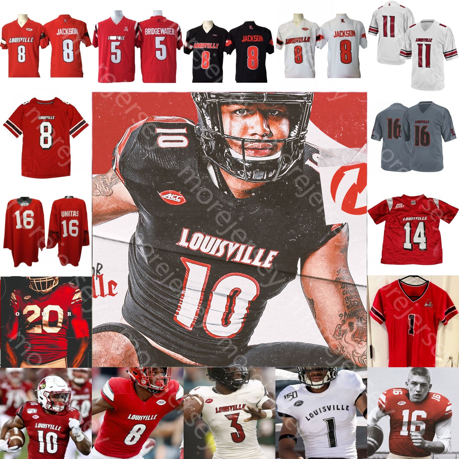 2021 Custom Louisville Football Jersey NCAA College Smith Jackson