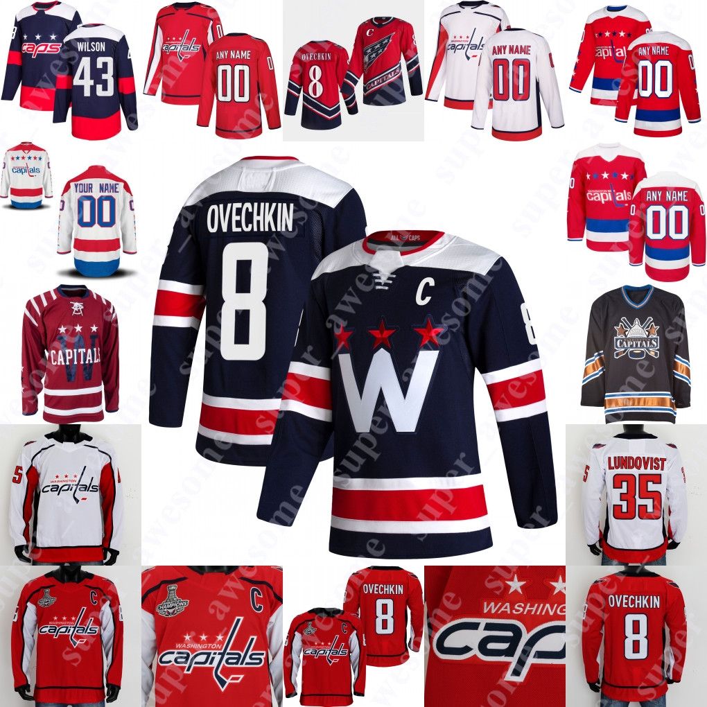 2021 Washington Capitals Jersey Alex Ovechkin Henrik Lundqvist Nicklas