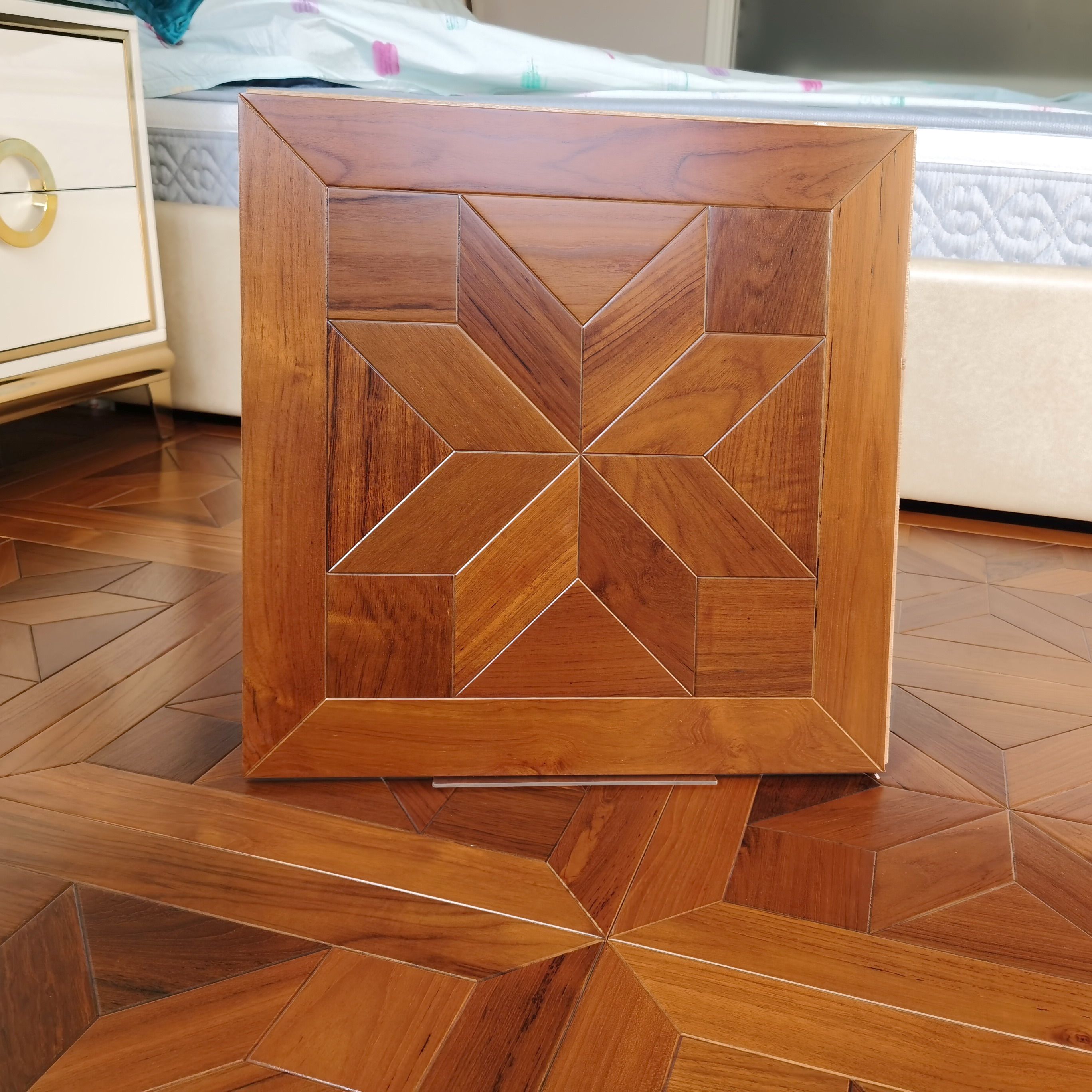 2021 Burma Teak Wood Flooring Parquet Floor Art Deco Hardwood Household