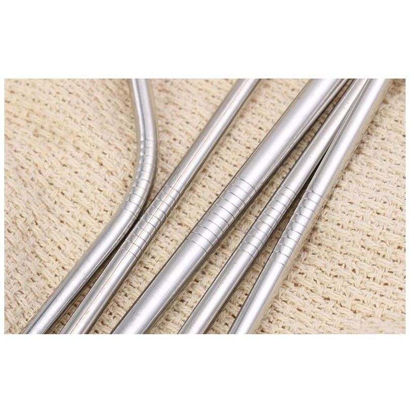 IN STOCK! Reusable ECO-friendly Drinking Straw Straight Bend Metal Straws Bar Family kitchen For Beer Fruit Juice Drink Party