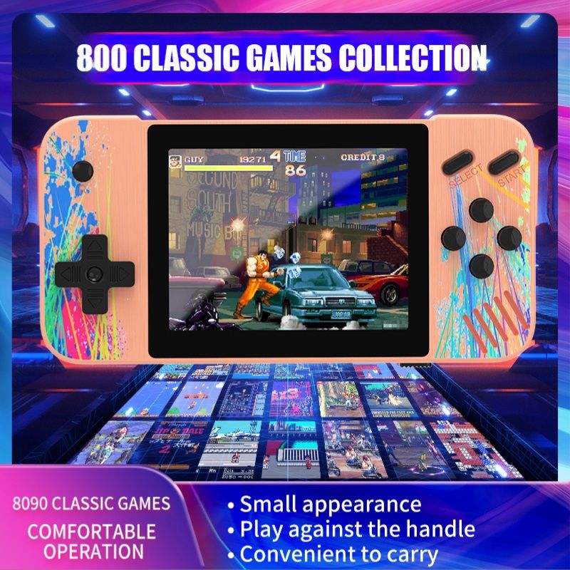 800 HD Portable Game Player 3.5 Inch Color Screen Retro Mini Handheld Console Support Double Players Video Games Box For Kids G3