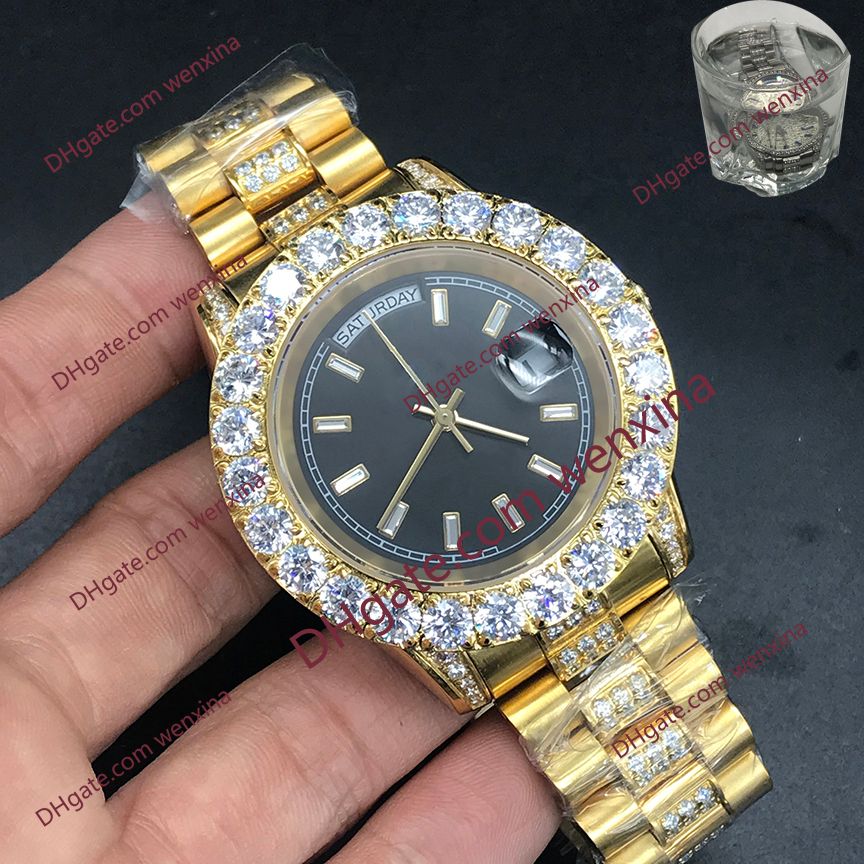 1 couleur Haute Qualité Diamond Watch 43mm Hommes Montres Lettres Roman Bezel Feuillette Montre de Luxe 2813 Steel Automatic Step Spermewatches
