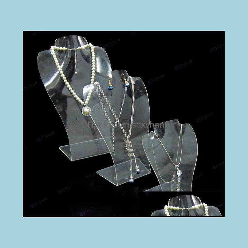 Acrylic Jewelry Dislay Props Necklace &Earring Holder Pendant necklace jewelry Showing Stand Easel 3 Color Available