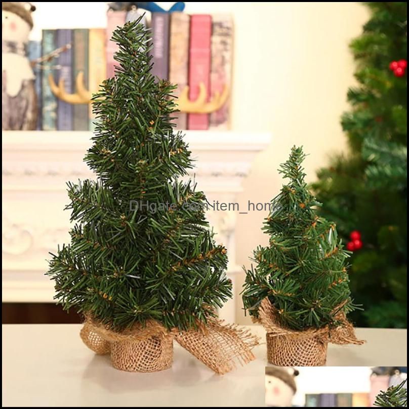 1PC 20cm/7.9in,30cm/12in Christmas Tree Mini Pine Tree With Wood Base DIY Home Table Top Home Decor High Quality