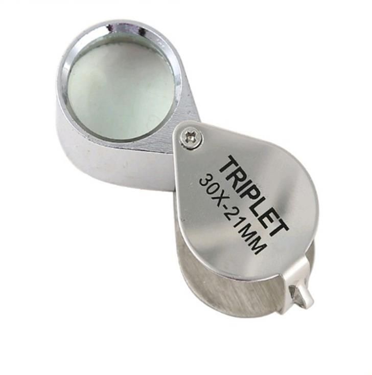 Loupes Mini 30X21Mm Jewelry Diamond Magnifiers Magnifying Glass Ingenious Portable Loupe Magnifier Sier Color With Retail Box