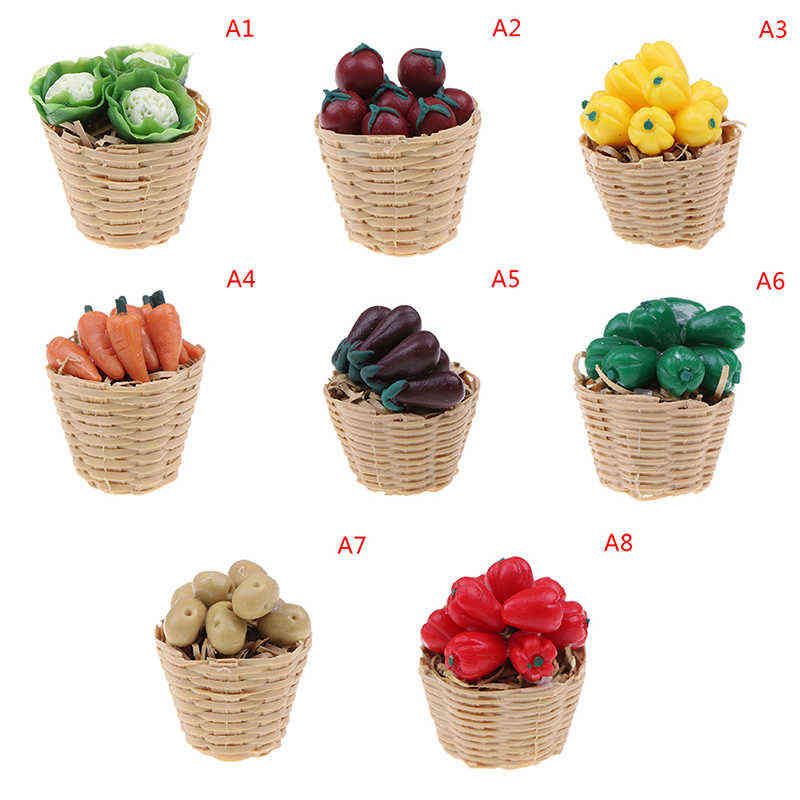 1:12 Dollhouse Miniature Wooden Vegetable Fruits Basket Furniture Accessories 1:12 Dollhouse Miniature Wooden Vegetable Fruits Basket Furniture Accessories