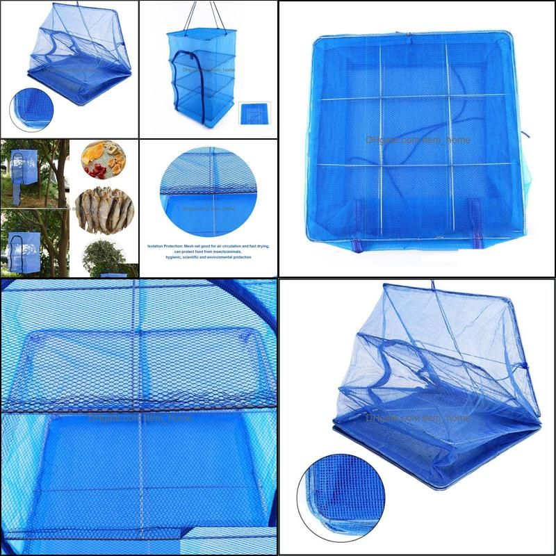 Fishing Accessories 4 Layers Folding Fish Network Net Red Drying Rack Foldable Mesh Hanging Dishes Dryer Hanger
