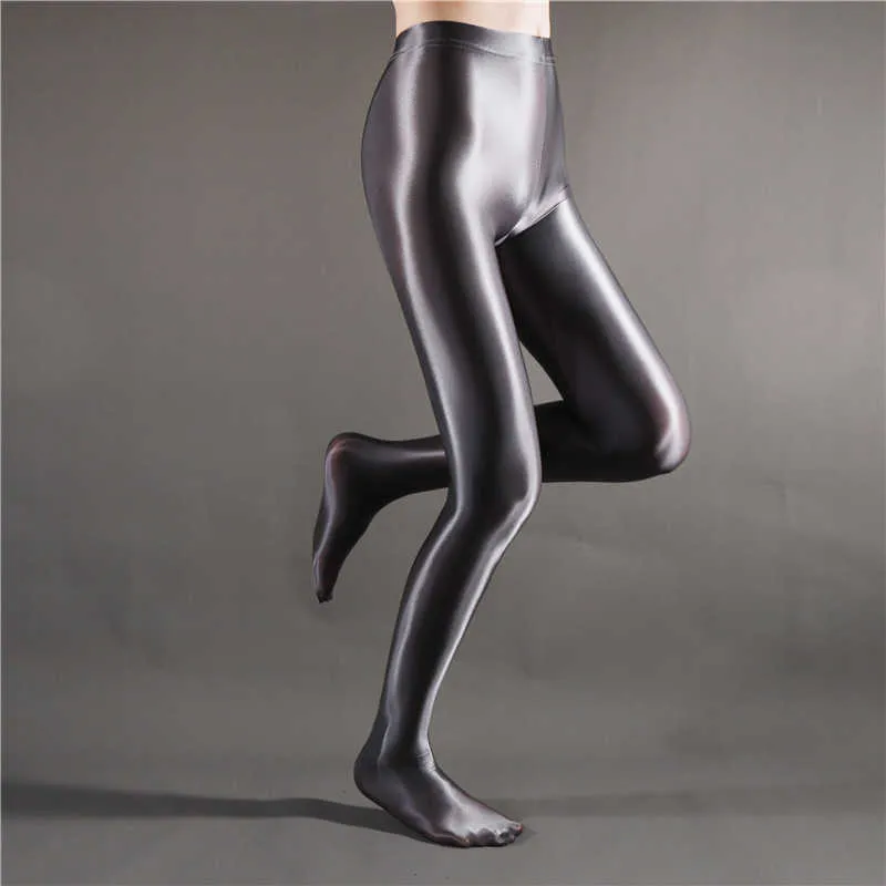 Collants Brillants Femme HTRUIYATY - 8 Denier Transparent - Sans Coutures, Effet Huileux
