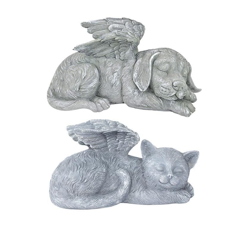 dog angel statues garden