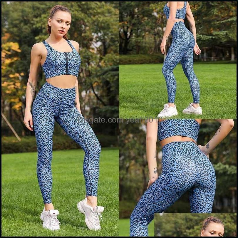 Leopard Print Yoga Set Running Tights Set Women Sport Clothing Leggings For Fitness Sports Bra Wear Training Set Yoga Tracksuit