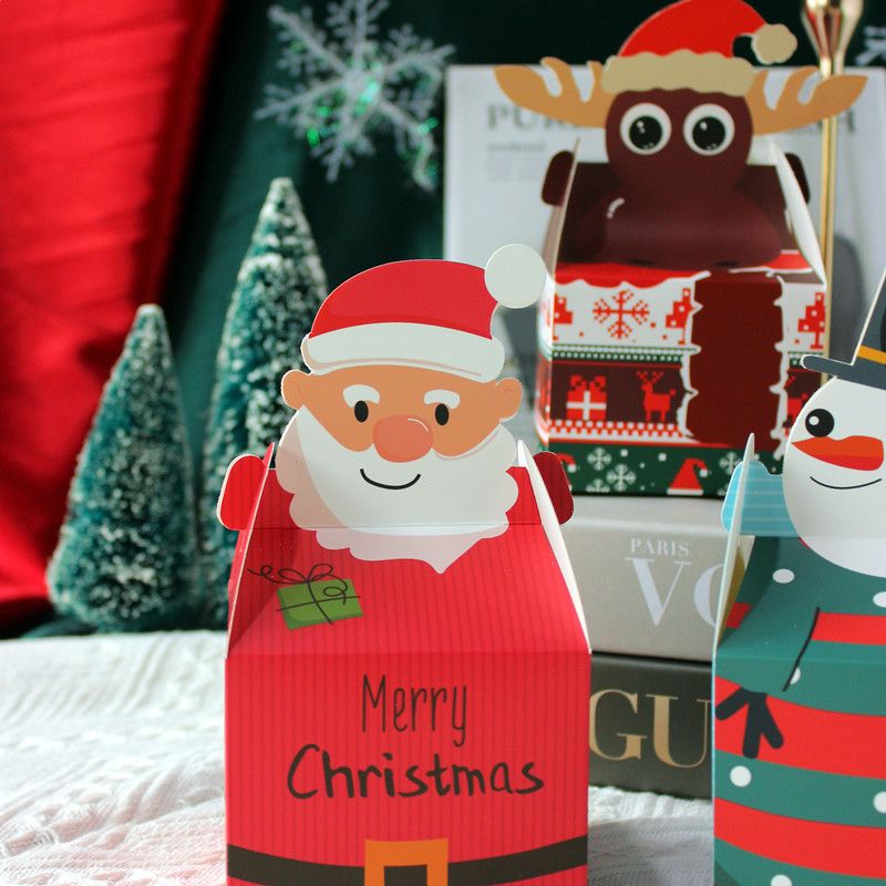 Santa Box Claus Snowman Elk Christmas Candy Packaging Decoration Box Home Gift 