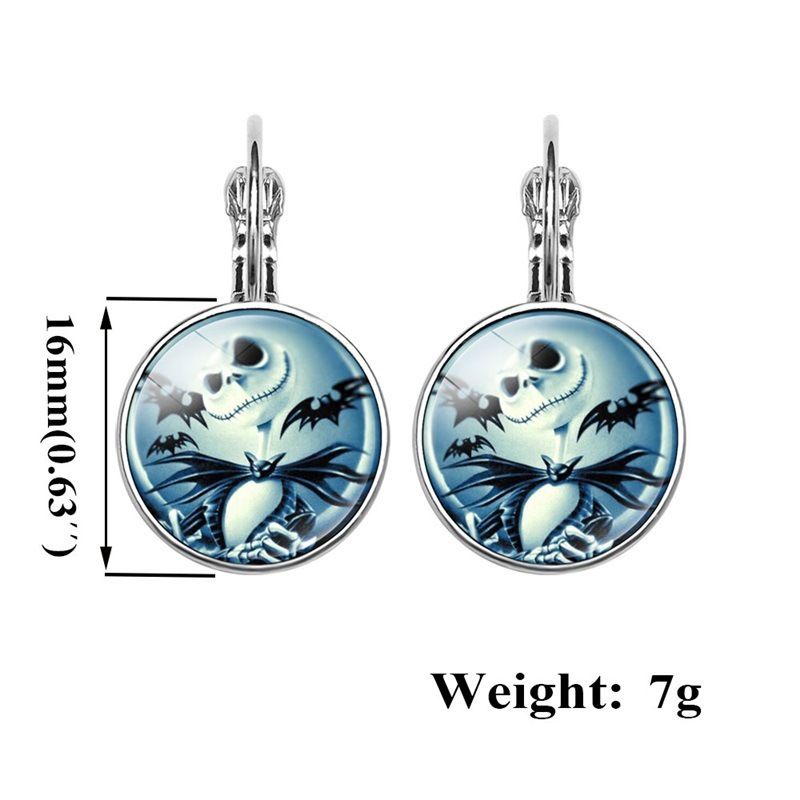 Fashion Jewelry Clip Earring The nightmares before Christmas Glass Earring