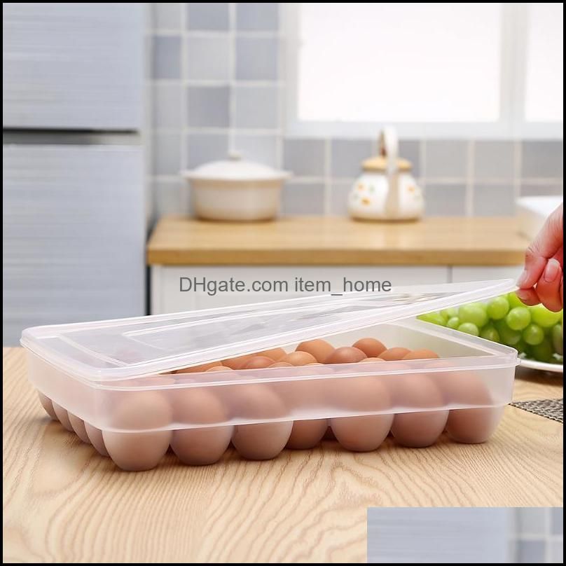 Storage Bottles & Jars 34-Grid Egg Box Tray With Lid Kitchen Refrigerator Drop Rack Boxes Fridge Organizer