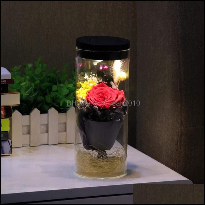 Decorative Flowers & Wreaths Eternal Flower Creative Gift Valentine\\\`s Day Light Touch Night Christmas Fresh Rose Preserved Fashion