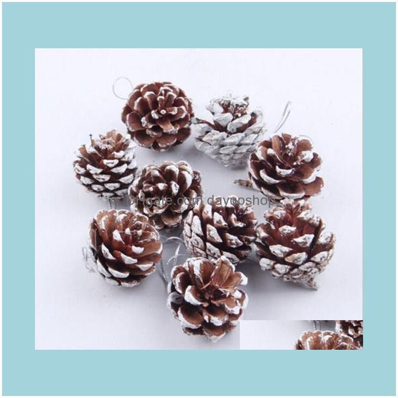 3-4cm 9Pcs Christmas Tree Hanging Balls Pine Cones Party Decoration Ornament Decor For Home And Party Supplies