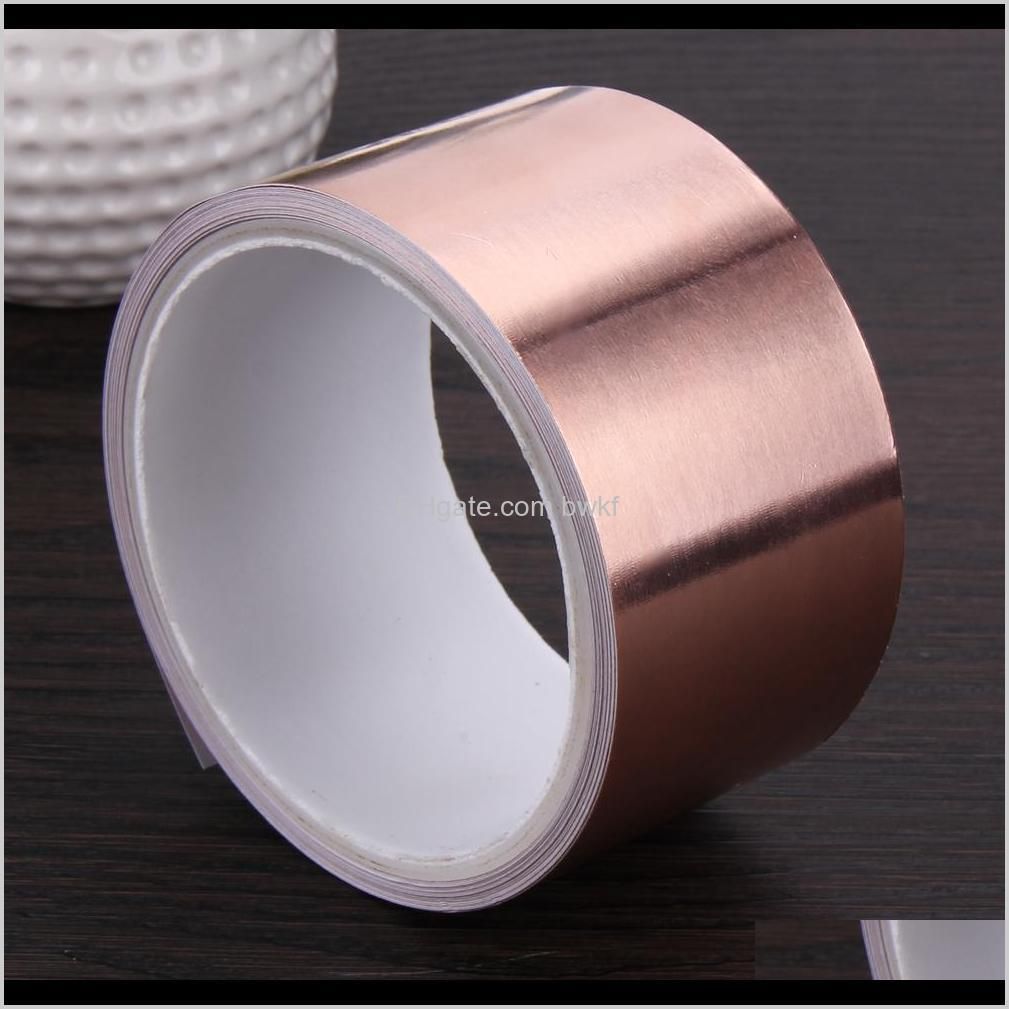 5.5 meters 5 cm double conductive copper foil tape emi shielding waterproof cold and heat resistance adhesive tape