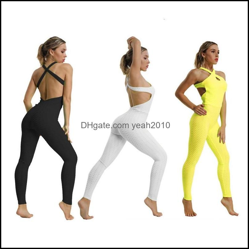 Sports Jumpsuit Yoga Jumpsuit Fitness Sport Suit Women Tracksuit Yoga Set Backless Gym Running Set Sport Wear Women Clothing