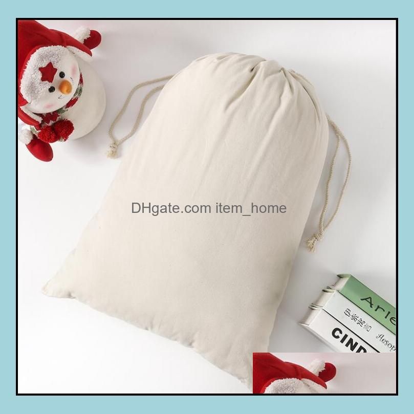 Christmas Gift Bags Cotton Canvas Bag Santa Sacks Monogrammable Santa Sack Drawstring Bag Christmas Santa Claus Deer sea shipping