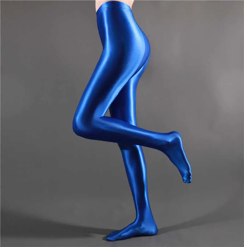 Collants Brillants à L'huile Femme - Taille Haute, Sexy, Semi-Transparent - Nylon/Élasthanne - Taille 160-180 Cm