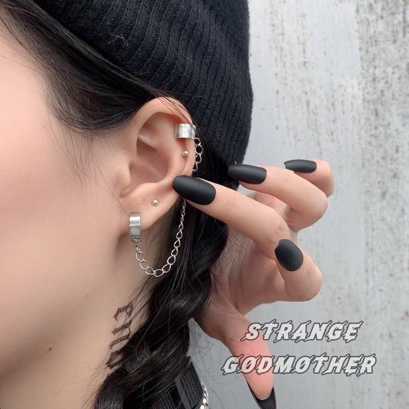 New Popular 1 Piece Stainless Steel Painless Ear Clip Earrings For  Men/women Punk Black Non Piercing