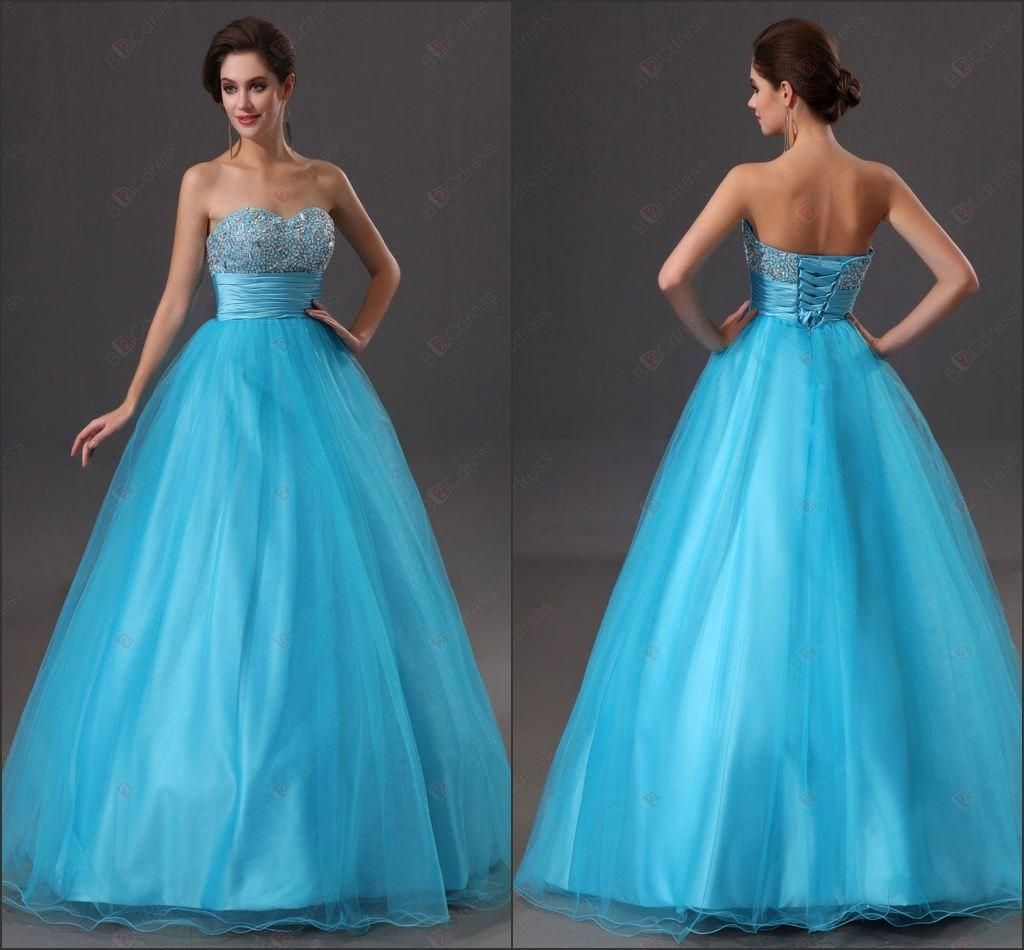 2015 Beads Crystal Sequin Quinceanera Dresses Ball Gown Tulle Lace Up ...