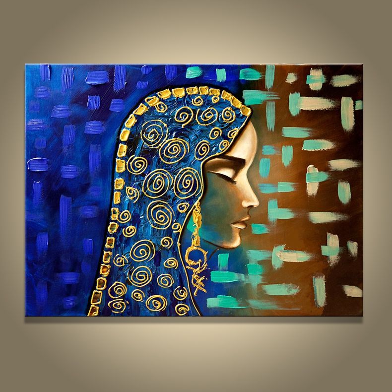 2018 Hand Made Painting Egyptian Girl Wall Canvas Picture ...